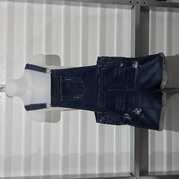 Wax Jean Pants - WAX JEANS Distressed‎ Overalls Shorts Size M